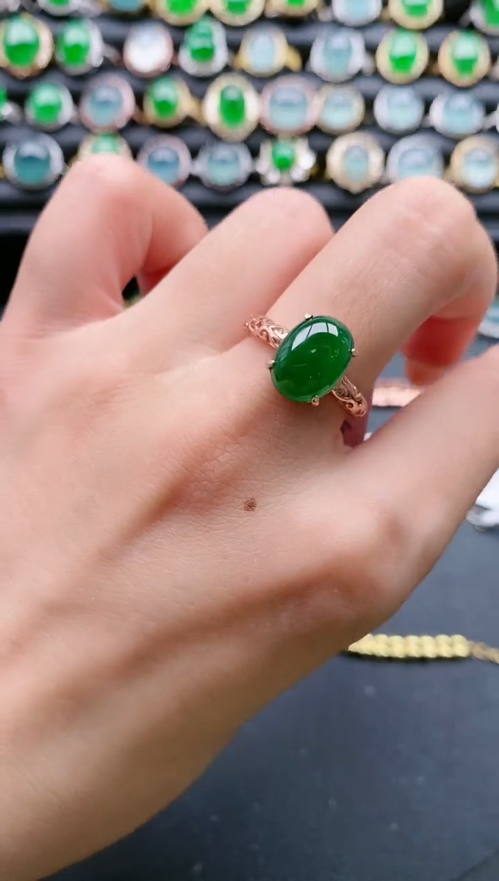 【闪购商品】翡翠戒指银S925镶嵌1111111