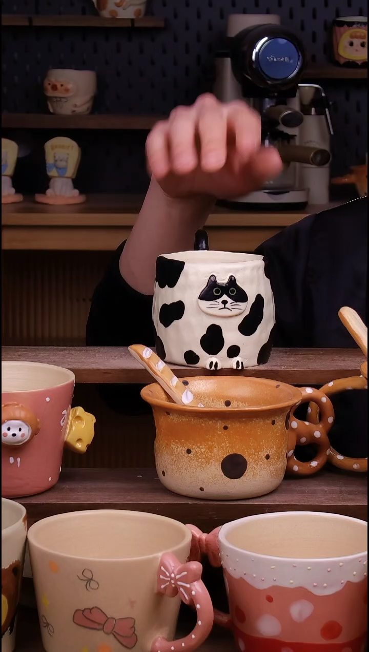 杯子陶景德镇可爱设计师款陶瓷