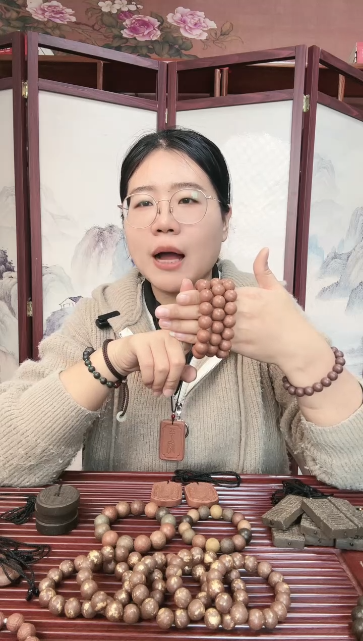 【闪购商品】泥塑玫瑰素珠手串1.4CM