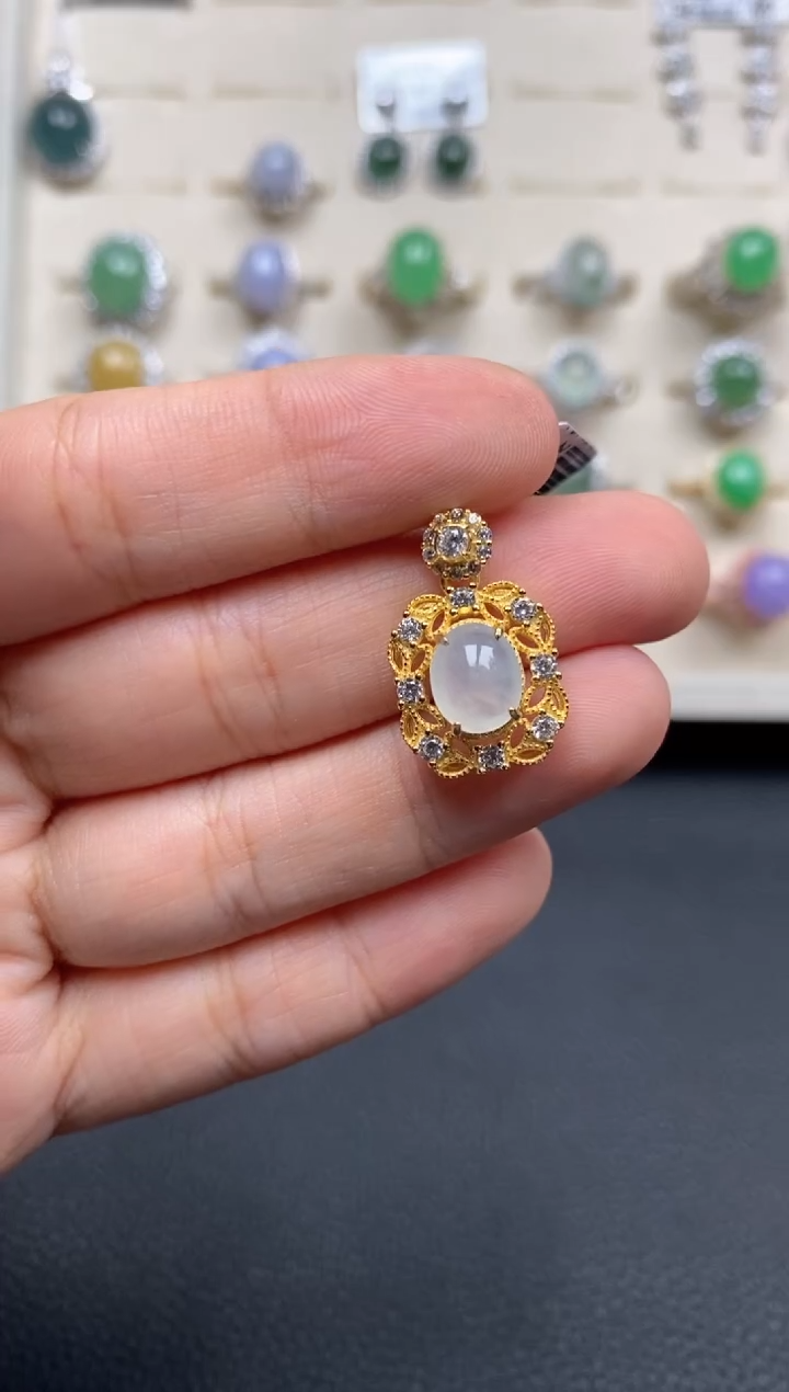 【闪购商品】翡翠戒指银S925镶嵌1111