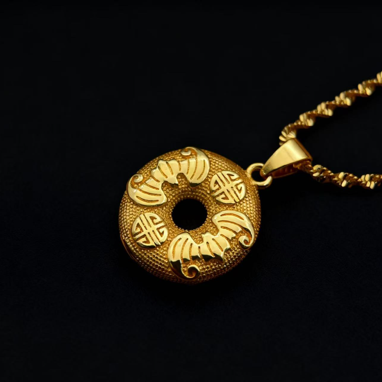 【瑶瑶专属】时尚平安金钱扣吊坠DZ61319+赠合金链