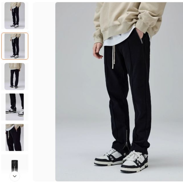 Y06-111062-CLI口袋拉链设计时尚舒适直筒休闲裤