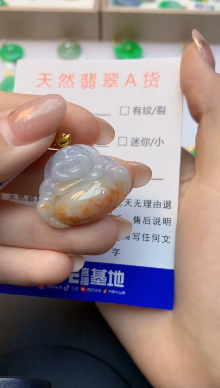 颈饰18K金镶嵌翡翠天然A货缅甸翡翠百元以上9元证书费自理