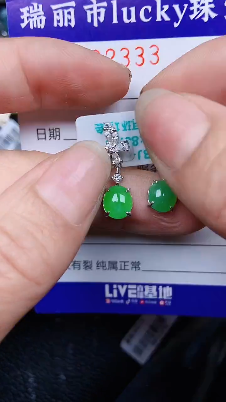 颈饰银S925镶嵌翡翠2313