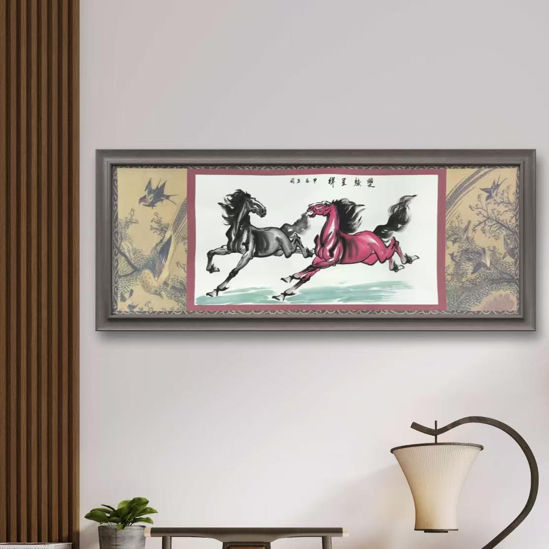 CLG.双骏呈祥.小六尺金雀宣纸.三