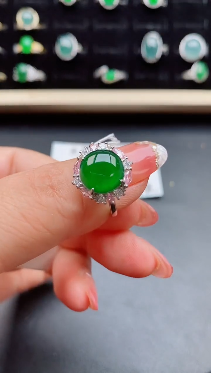 【闪购商品】翡翠戒指银S925镶嵌508805