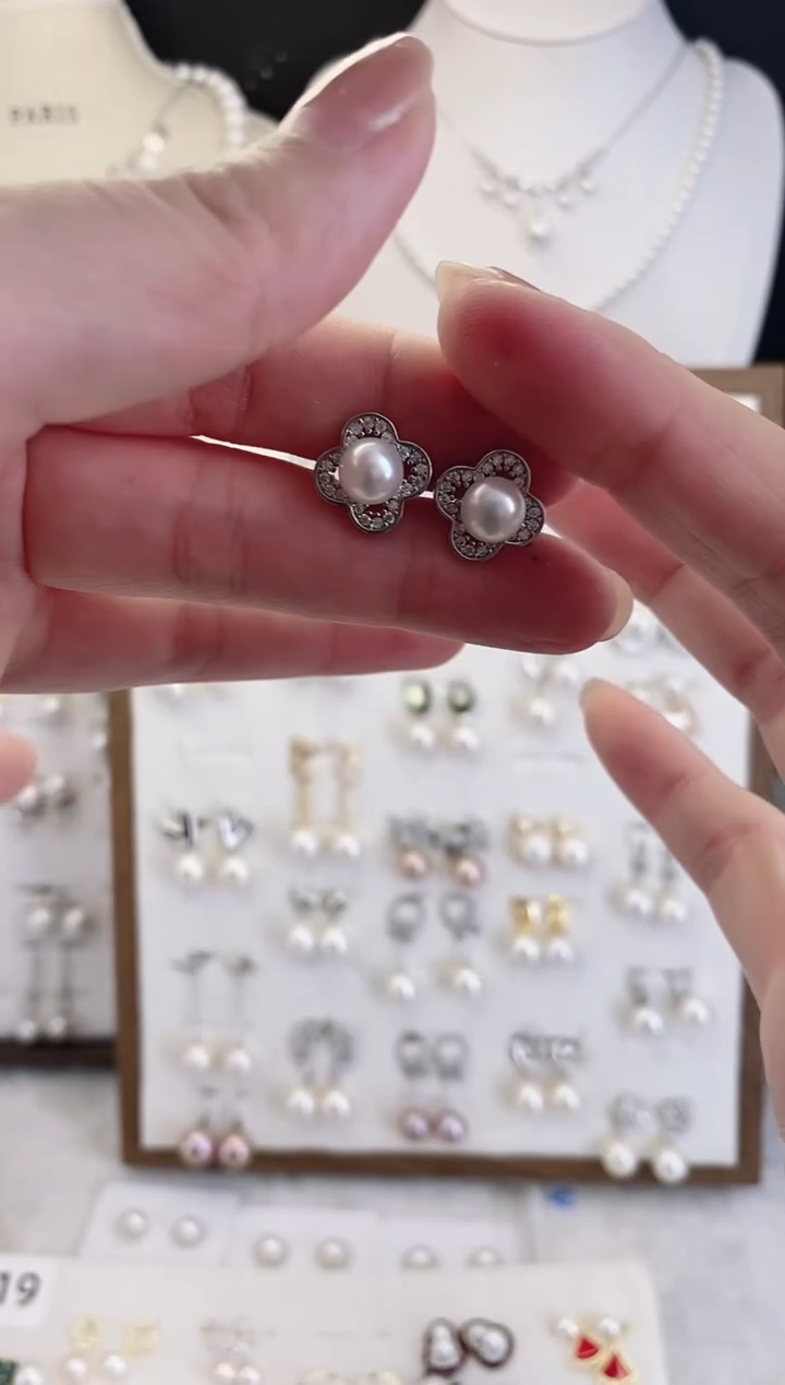 合金耳饰淡水珍珠54