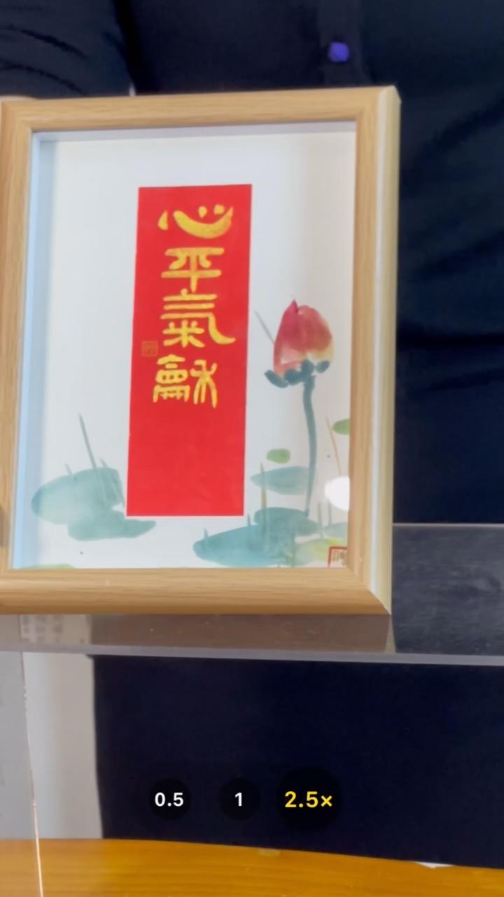 【闪购商品】书法【心平气和】荷花篆红金17*22