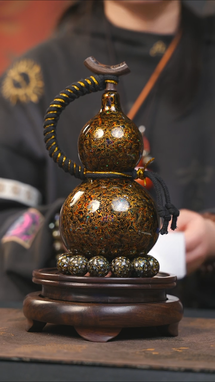 【闪购商品】YU212漆艺酒葫芦不包手串及旋转底座