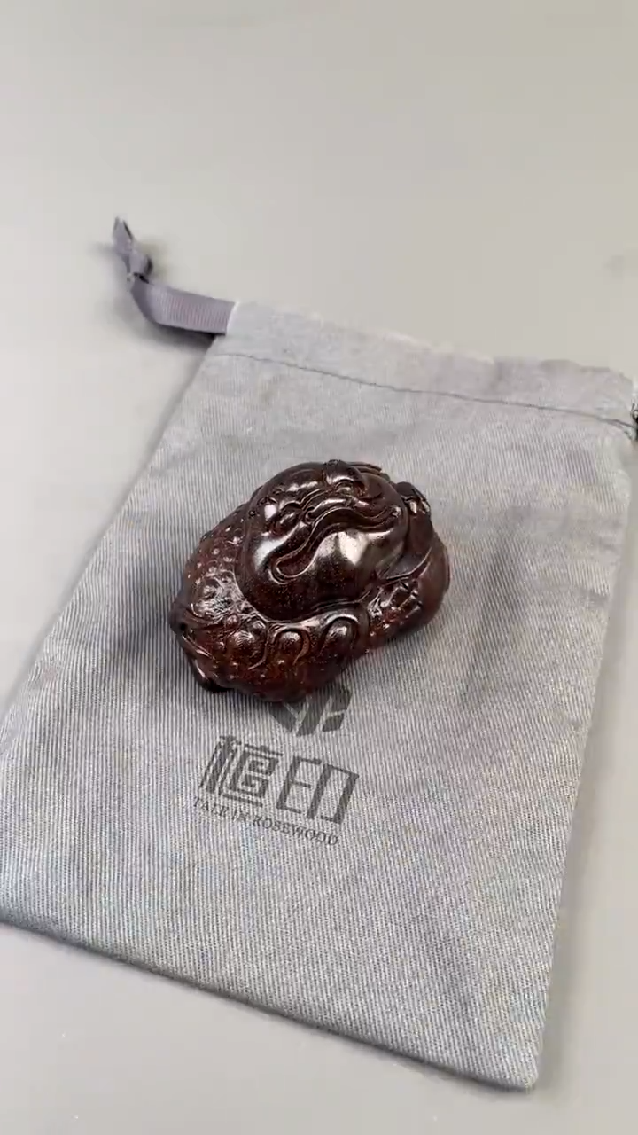 【闪购商品】檀香紫檀（小叶紫檀）把件印度小叶紫檀 金蟾