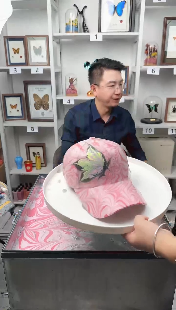 纯棉成人款蝴蝶水拓帽