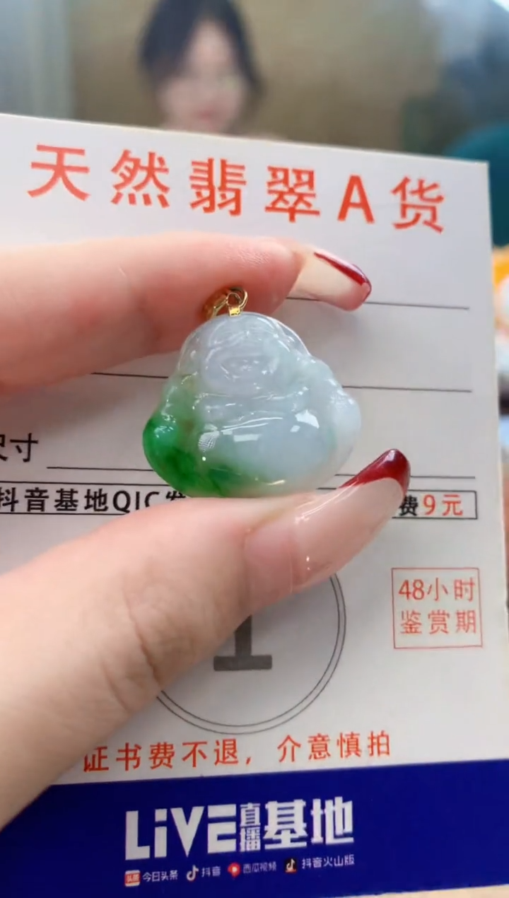 颈饰未镶嵌翡翠 天然A货翡翠挂件