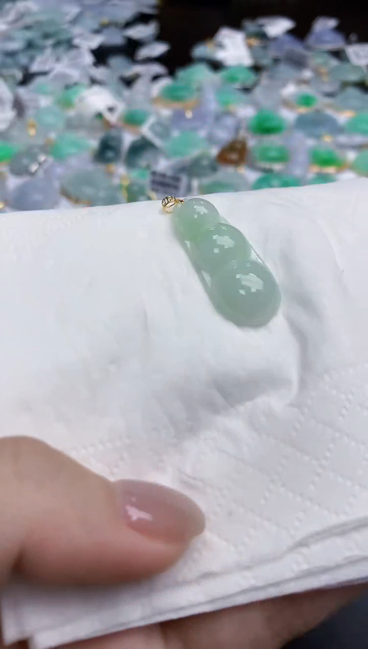 【闪购商品】翡翠颈饰18K金镶嵌天然缅甸翡翠A货