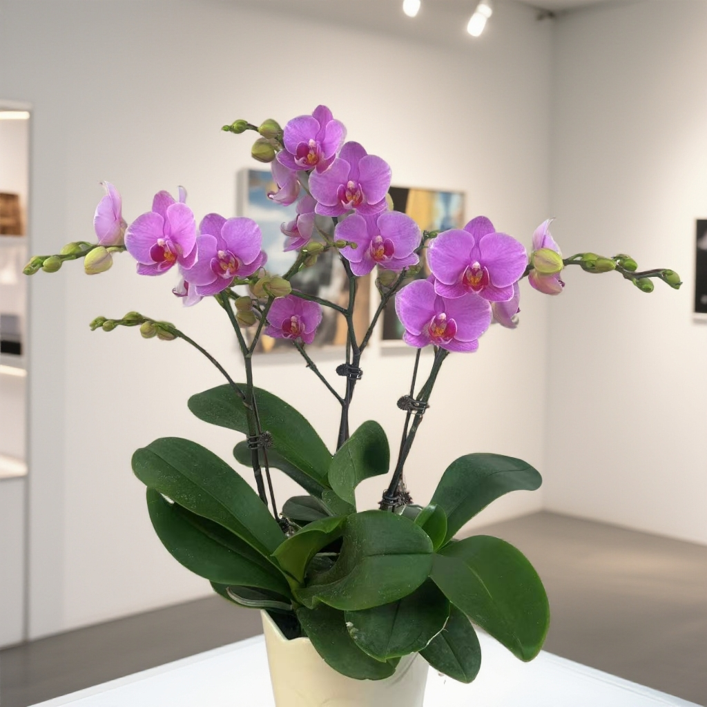 02[紫霞仙子]蝴蝶兰带花苞基地直发.室内花.花期长.年花