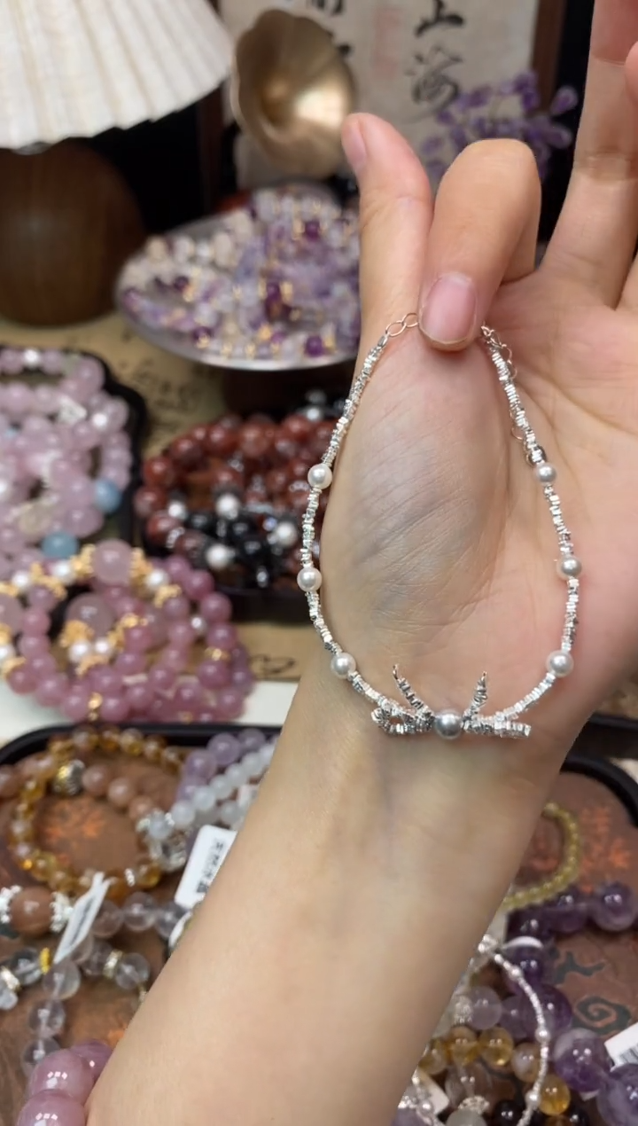 【闪购商品】贝壳手串银S925镶嵌1519