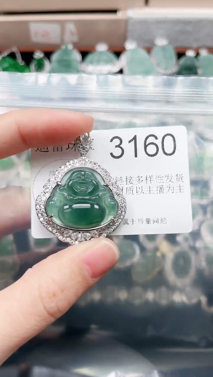 【闪购商品】翡翠颈饰未镶嵌3160赠皮绳