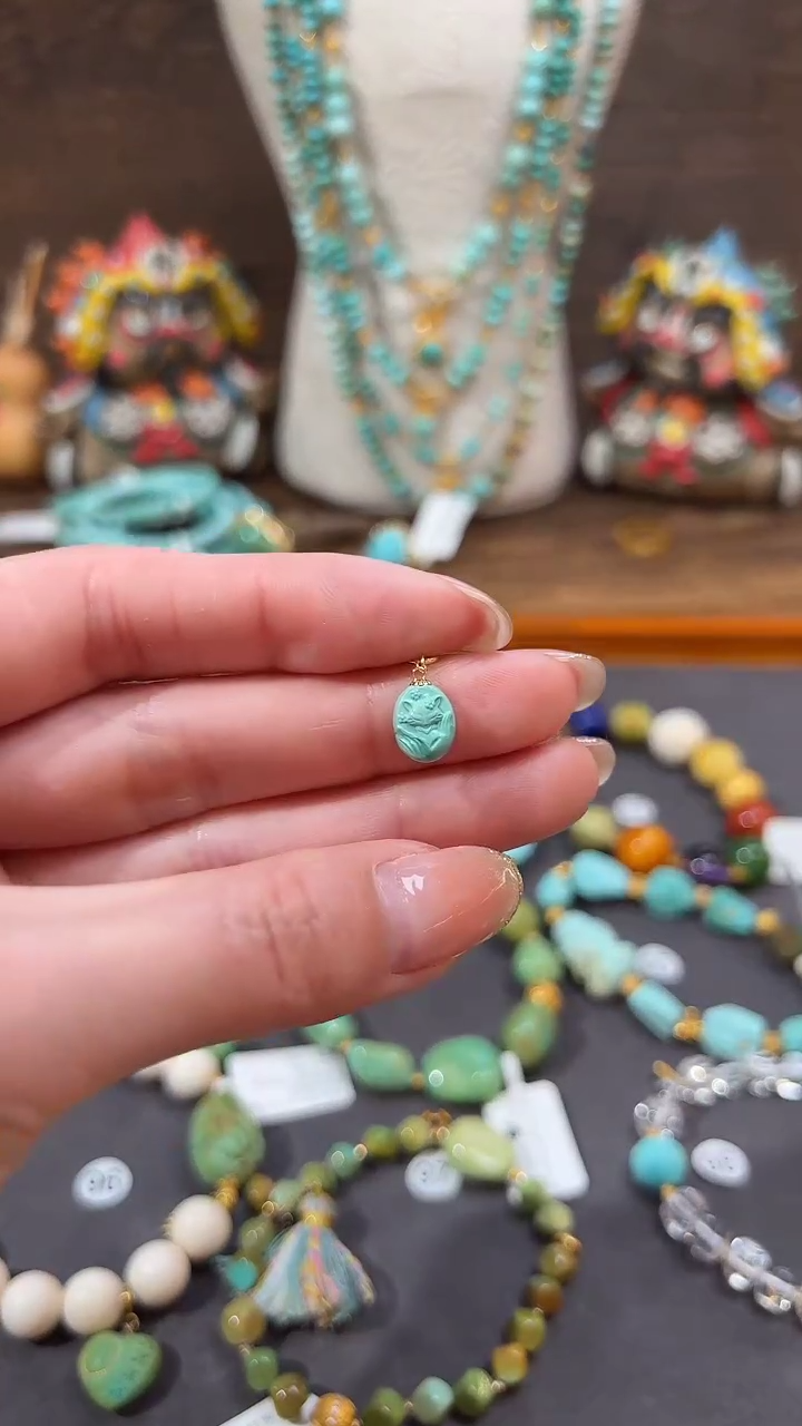 【闪购商品】绿松石提溜18K金镶嵌绿松石提溜