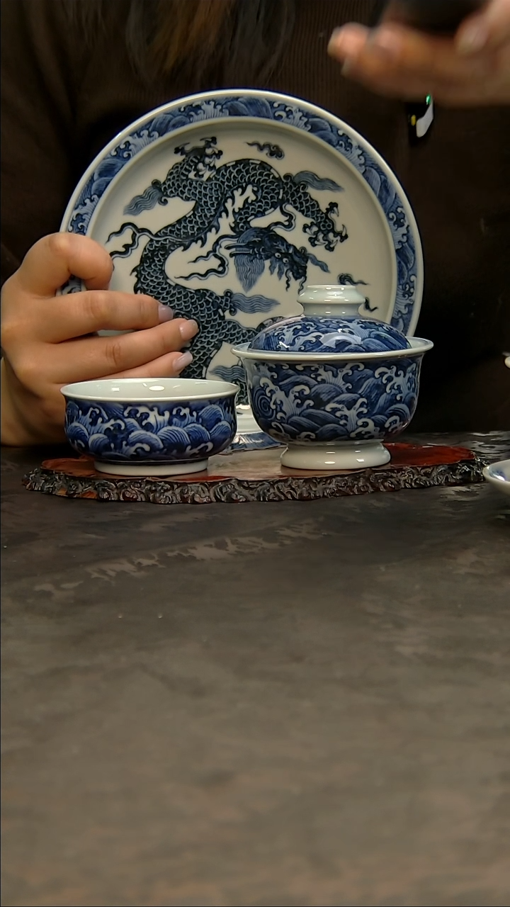 【闪购商品】景土造物青花手绘龙纹套组