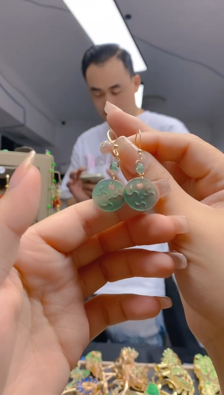 【闪购商品】翡翠耳饰合金239翡翠耳钩