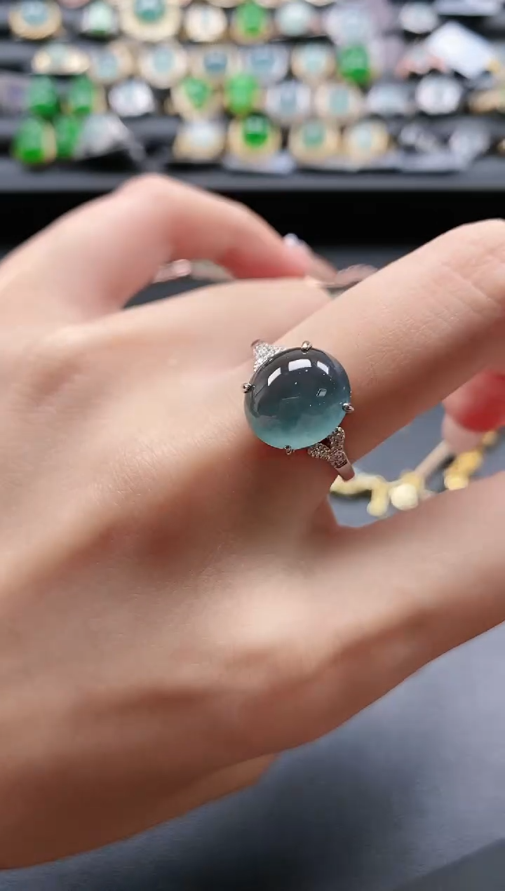 【闪购商品】翡翠戒指银S925镶嵌51151