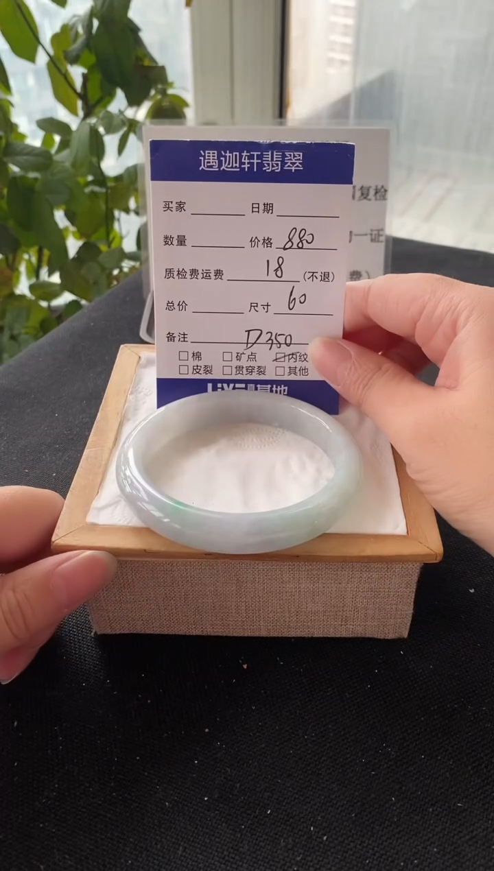未镶嵌手镯翡翠60圈口 D350编码