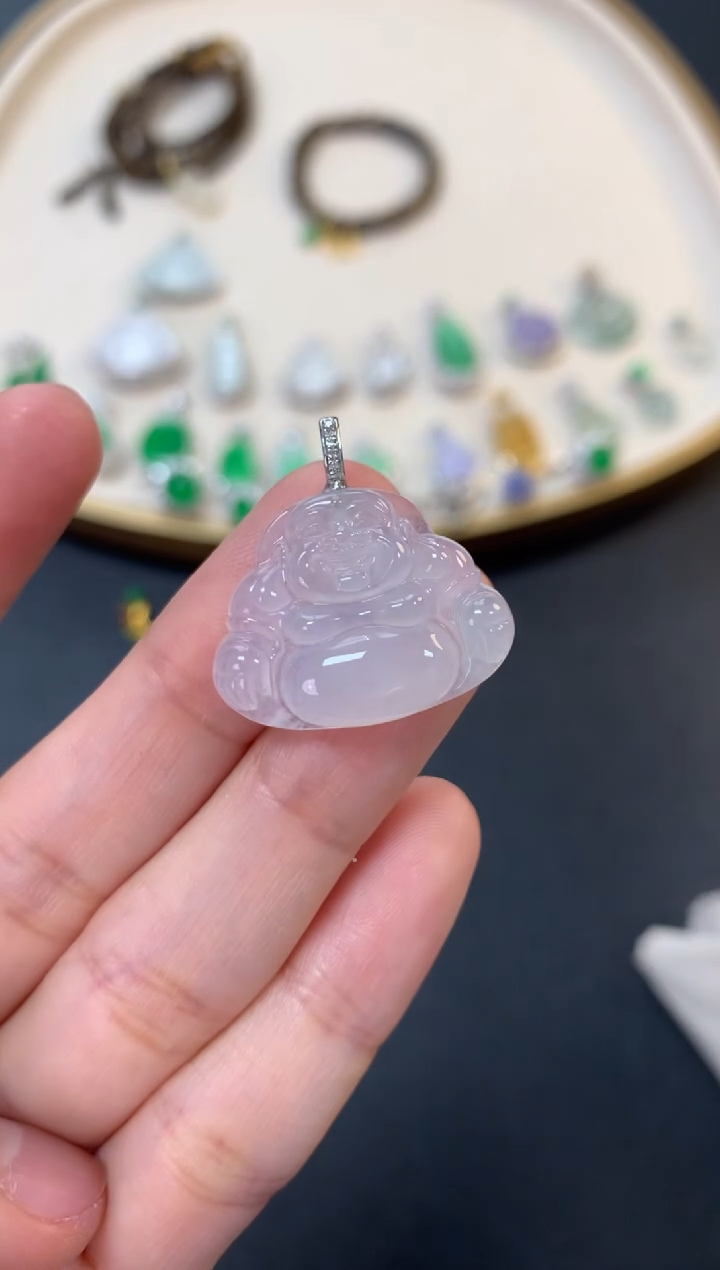 【闪购商品】翡翠吊坠(不含链)18K金镶嵌2500