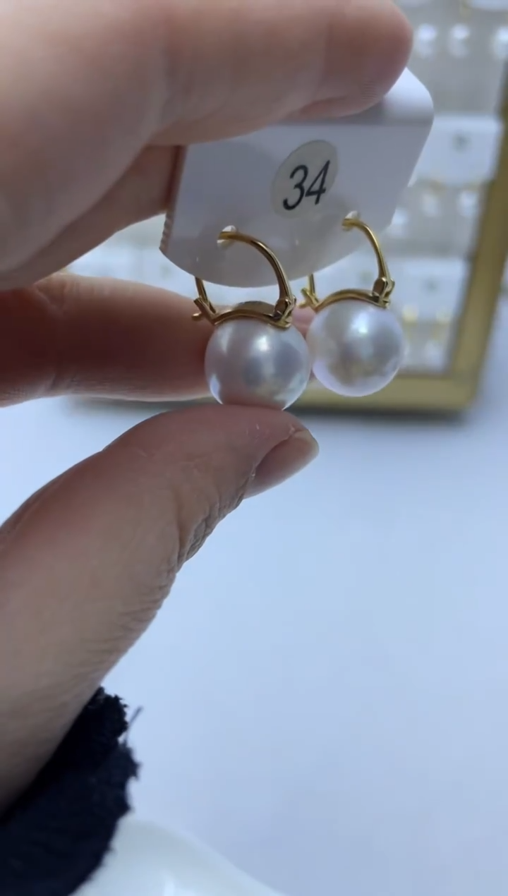 银S925镶嵌耳饰淡水珍珠34