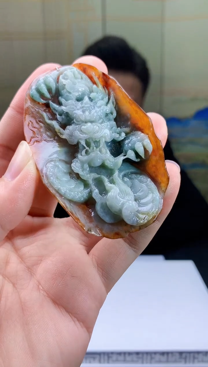【闪购商品】定制翡翠未镶嵌5154bb-毛货挂件50