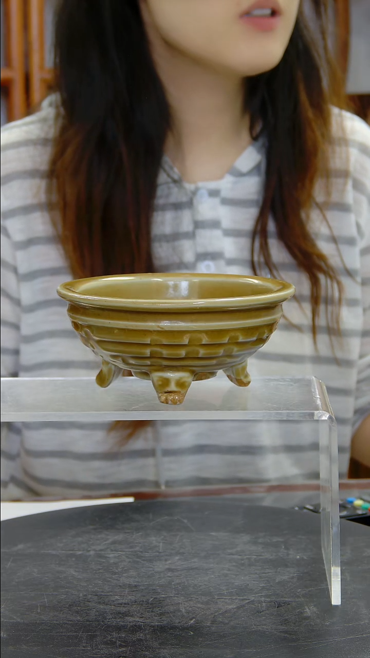 炉耀州窑三足玄纹炉#1281#