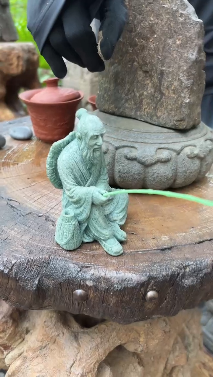 人造石造景摆件钓鱼翁