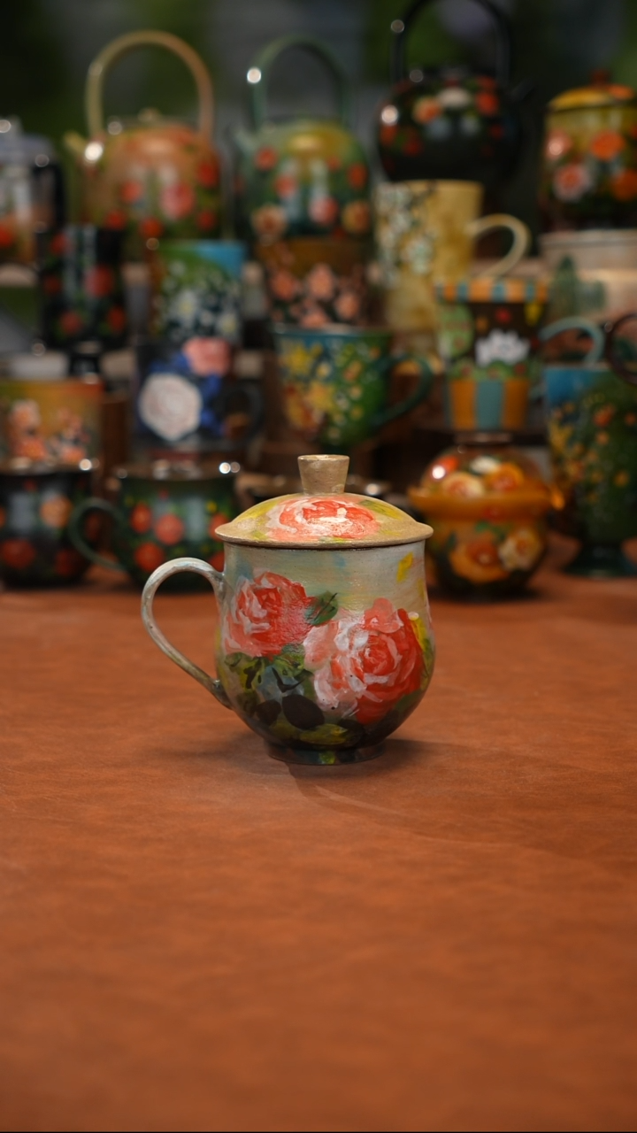 紫砂油画手绘釉下彩