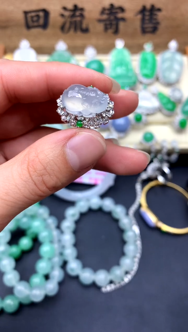 【闪购商品】翡翠戒指18K金镶嵌329-中国好珍宝