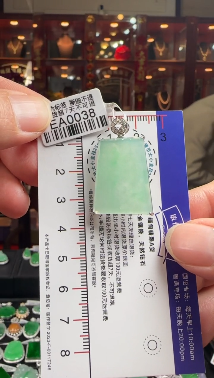 【闪购商品】翡翠颈饰18K金镶嵌EA0038无事牌