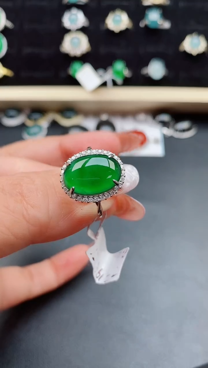 【闪购商品】翡翠戒指银S925镶嵌058080