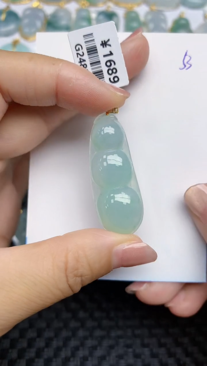 【闪购商品】翡翠颈饰18K金镶嵌天然A货翡翠 