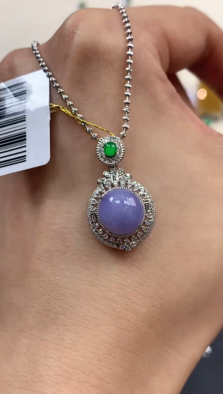 【闪购商品】翡翠吊坠(不含链)18K金镶嵌B180有色差