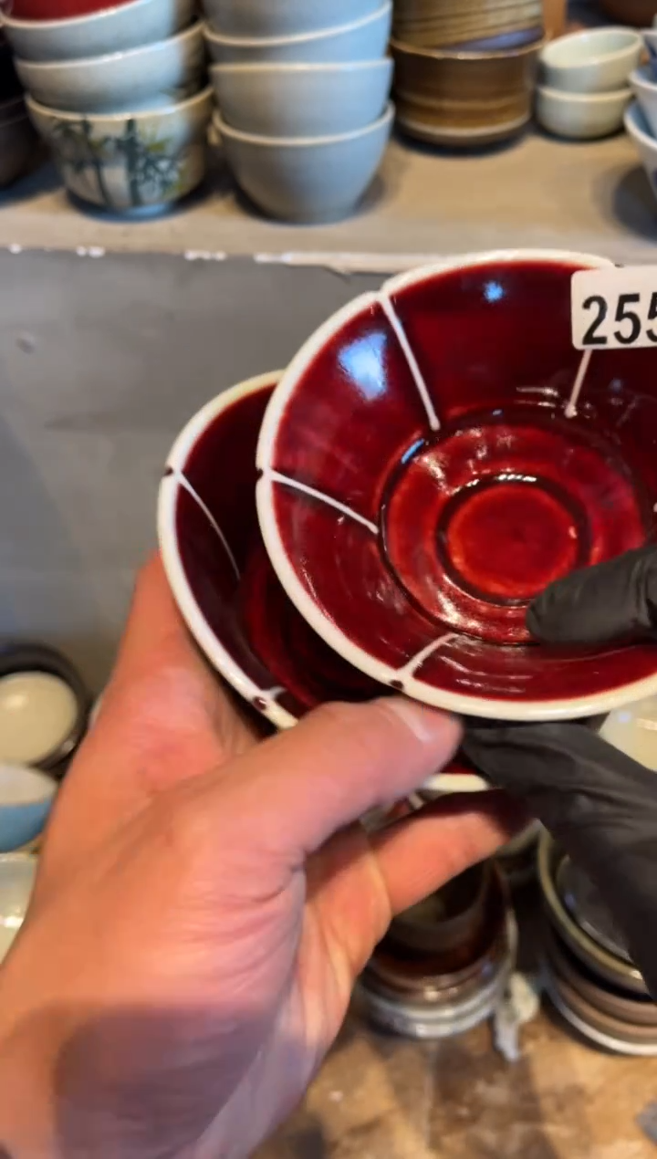 【闪购商品】瓷片255，2只钧红葵口小碗