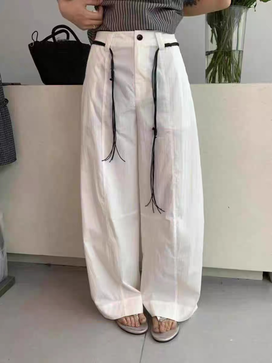 韩版高腰薄面料显瘦百搭休闲裤女2025夏季速干长裤潮流k332