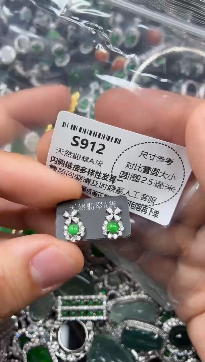 颈饰未镶嵌翡翠S912耳钉