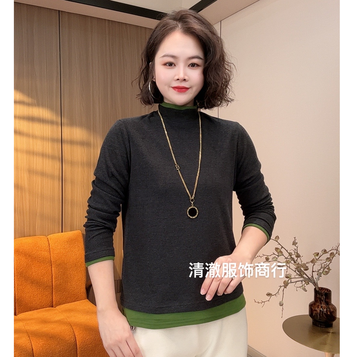 2025冬季双面绒保暖打底女士休闲百搭时尚上衣Y3535