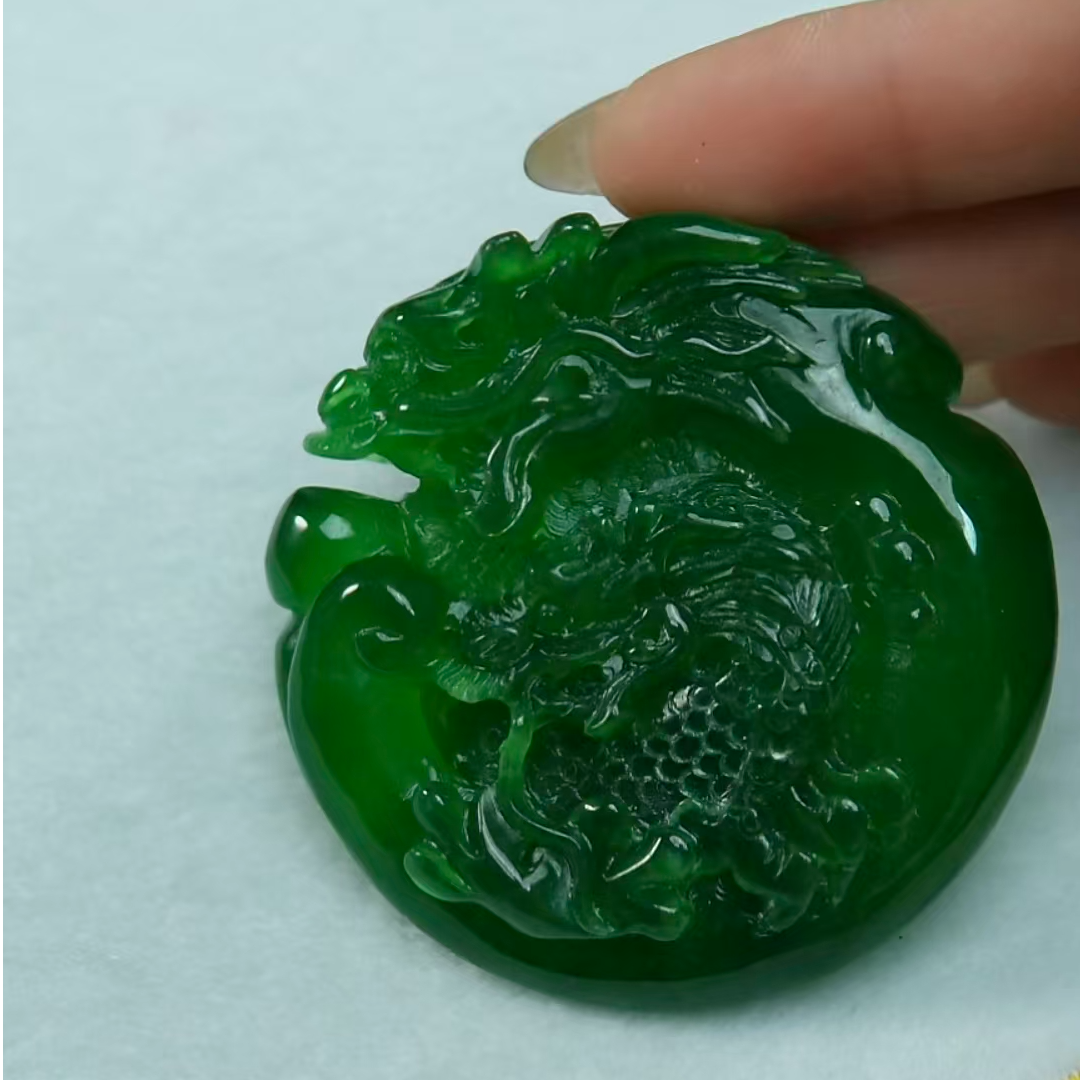 《清代》翡翠  楚韵汉风收藏馆 龙牌