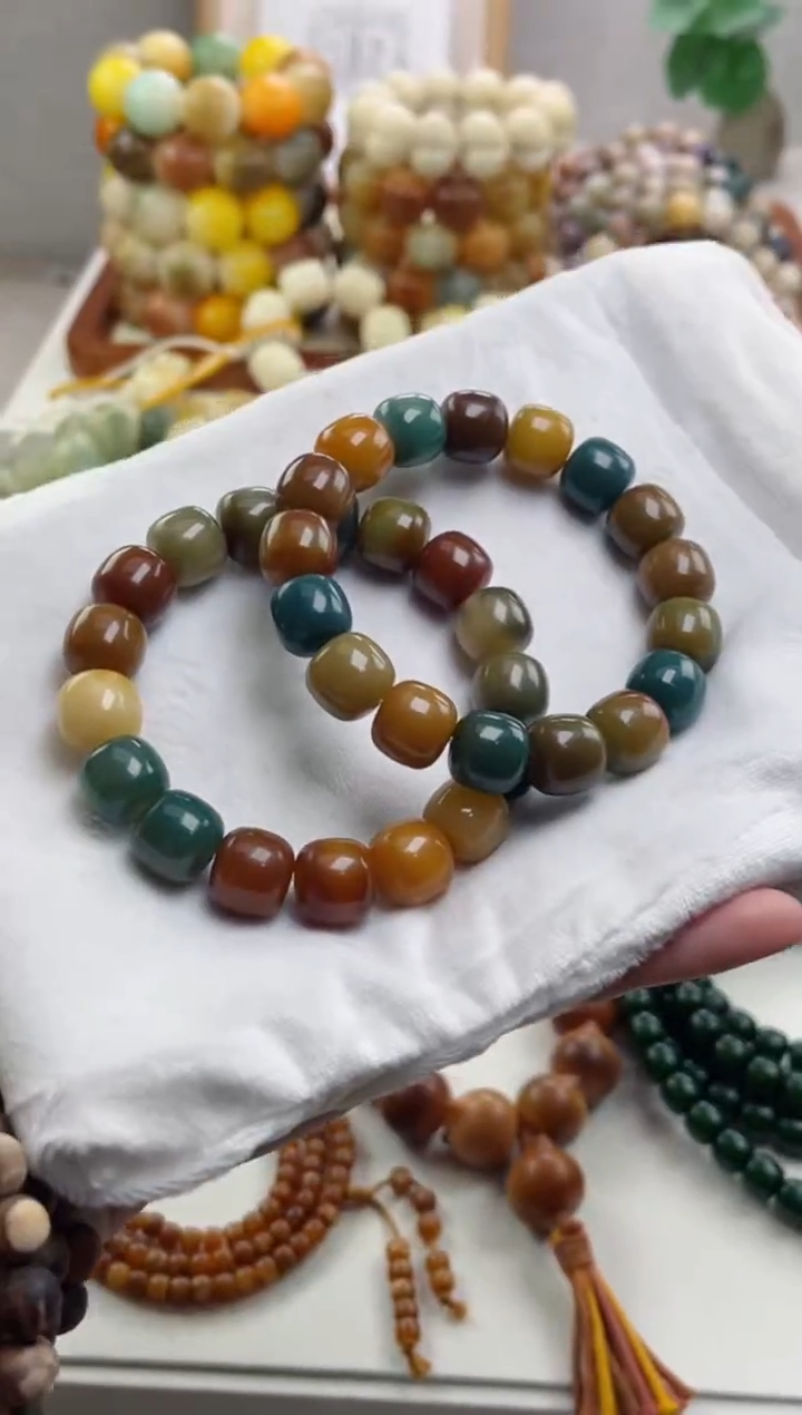 菩提根/象牙果手串b84干磨嘎嘎油桶珠12*13