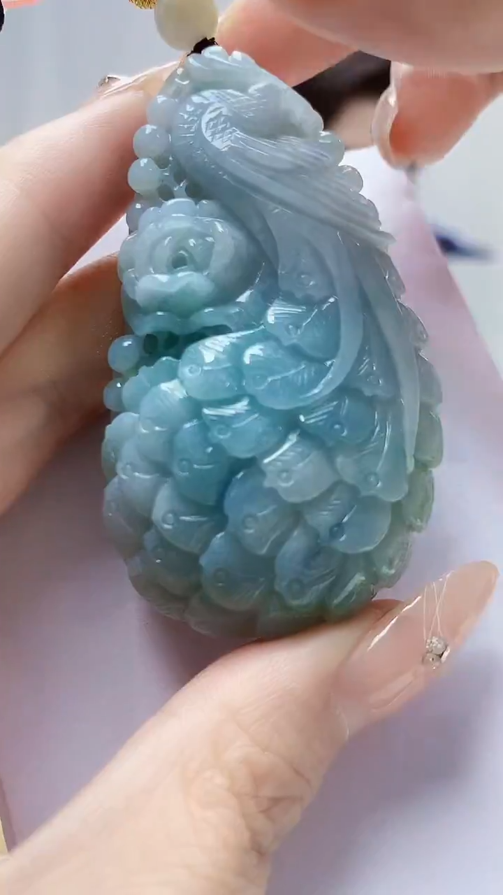 未镶嵌定制翡翠4829DD-毛货挂件40