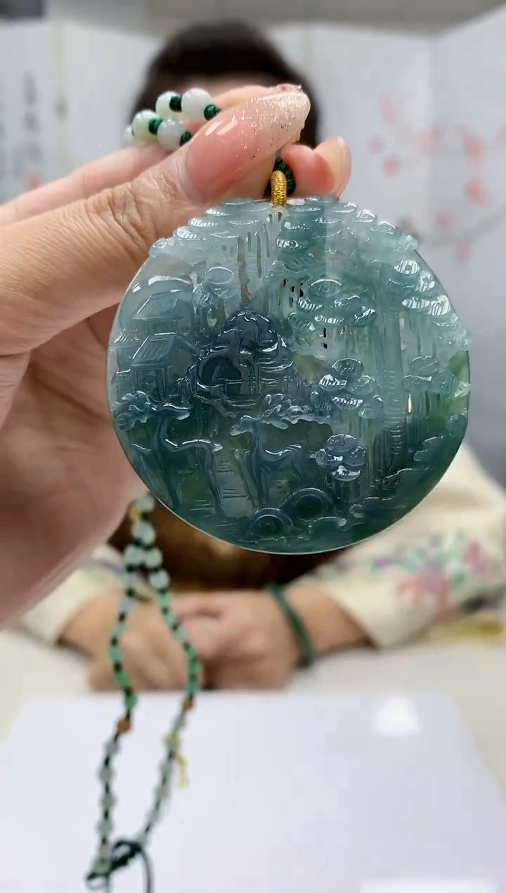 【闪购商品】定制翡翠未镶嵌4989mm-毛货挂件147