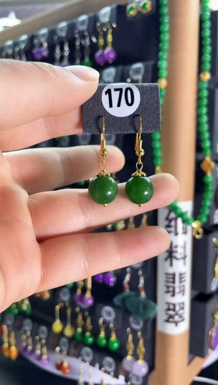 【闪购商品】和田玉耳饰银S925镶嵌170...