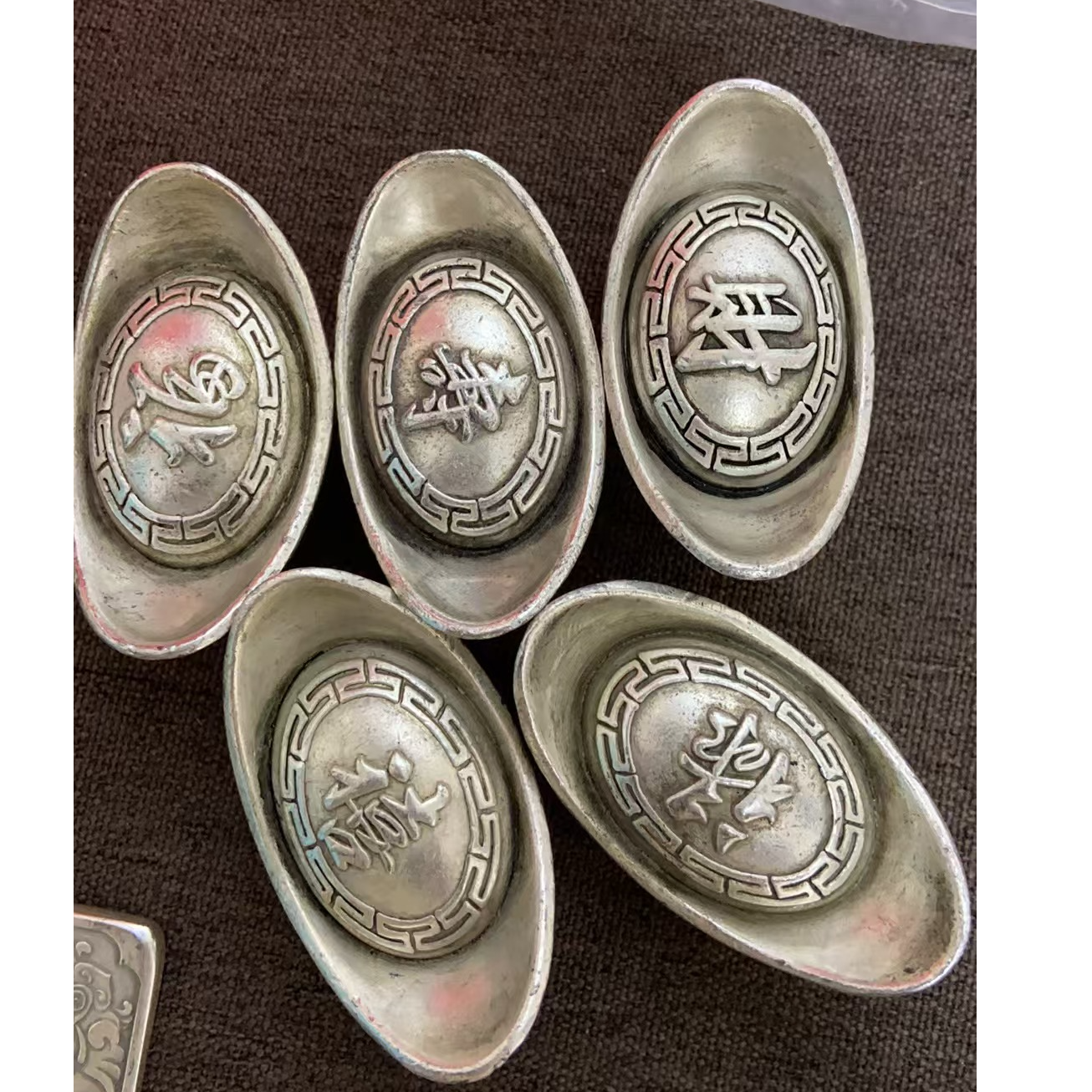 复古五福元宝桌面摆件