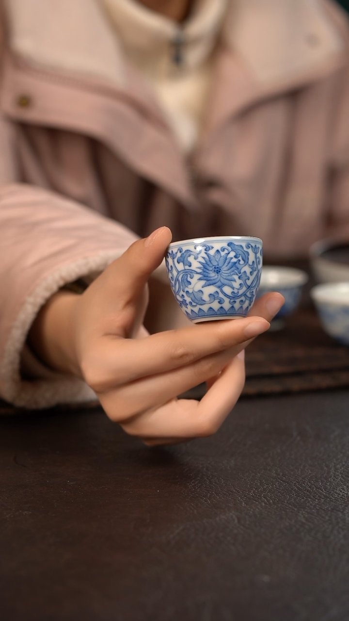 【闪购商品】杯聚澜堂登高缠枝缸杯