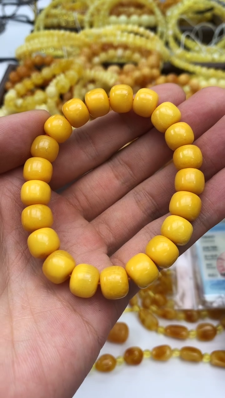 裸石蜜蜡未镶嵌手串