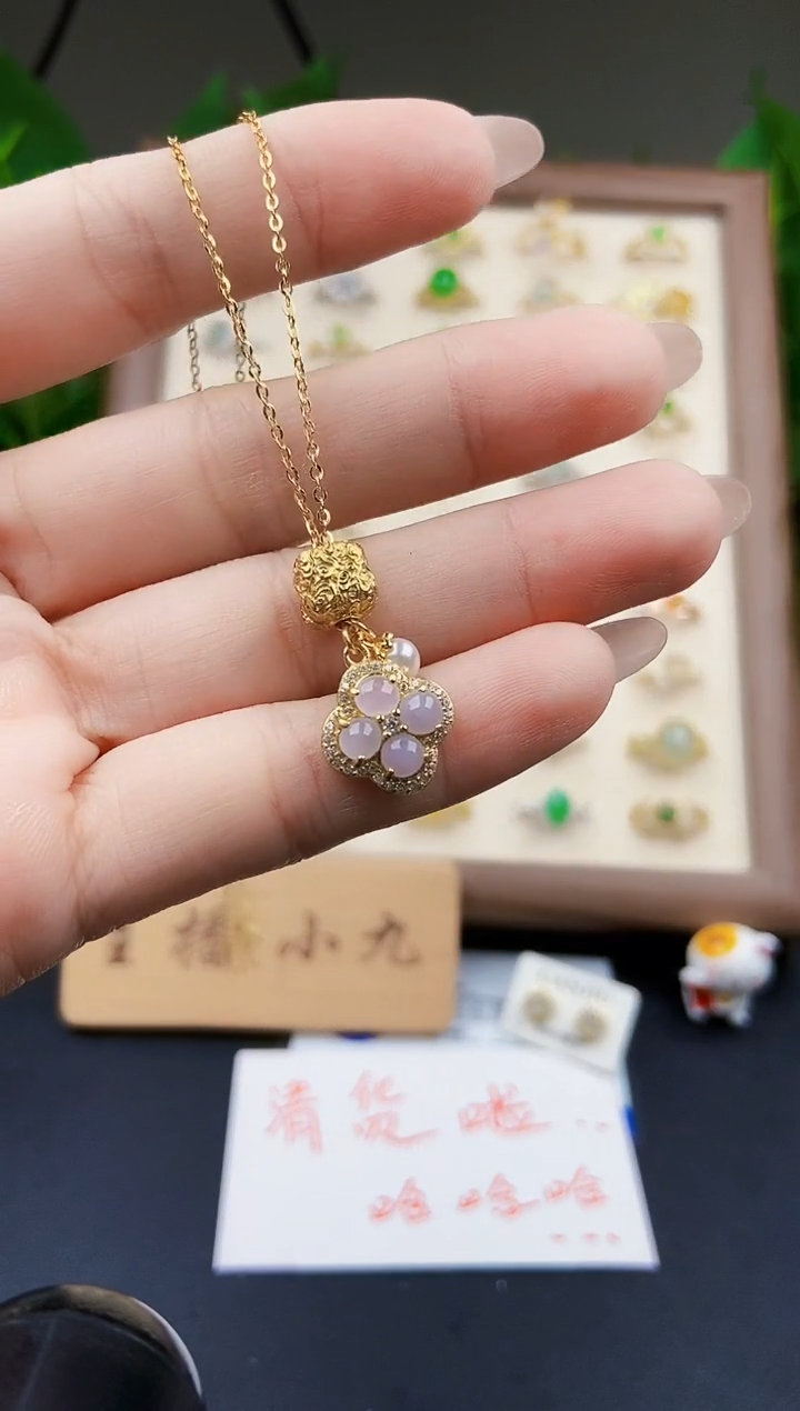 翡翠银S925镶嵌颈饰21