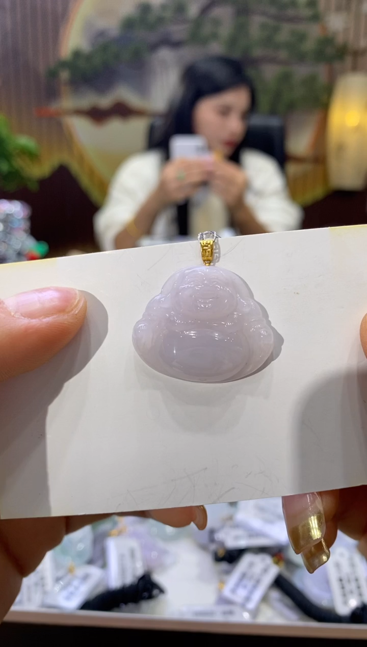 【闪购商品】翡翠颈饰18K金镶嵌多人05589